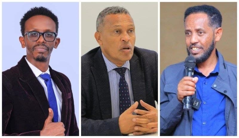 የኢትዮጵያ ሕዝብ አብዮታዊ ፓርቲ (ኢሕአፓ) አመራሮች አበበ አካሉና ይሳቅ ወልዳይ እንዲሁም ጠበቃ አበራ ንጉስ ሐምሌ 27 ቀን 2018 ዓ.